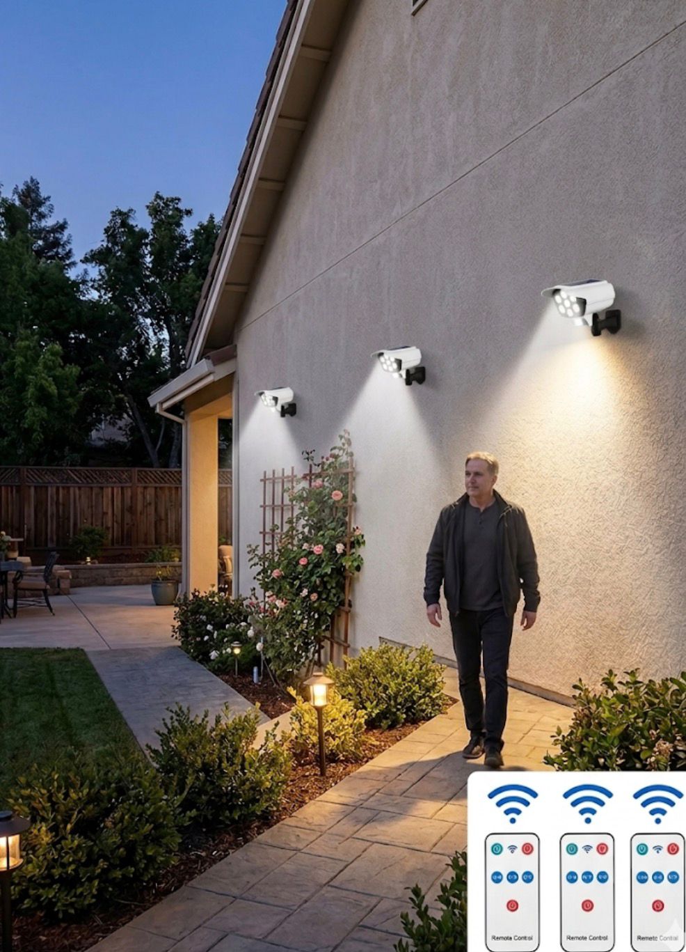 PACK X3 FOCO SOLAR TIPO CAMARA SENSOR