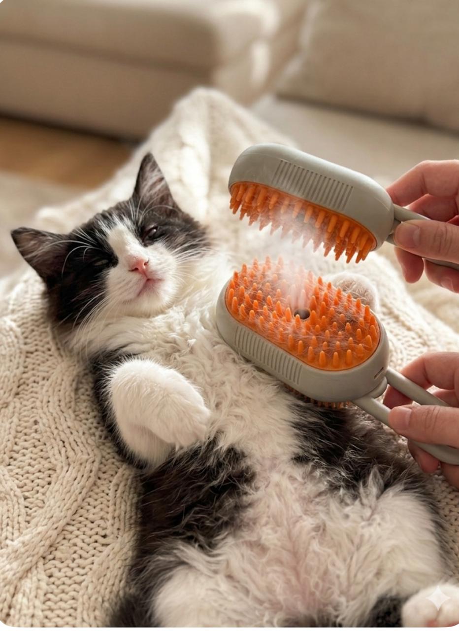 Cepillo Para Mascotas A Vapor Recargable