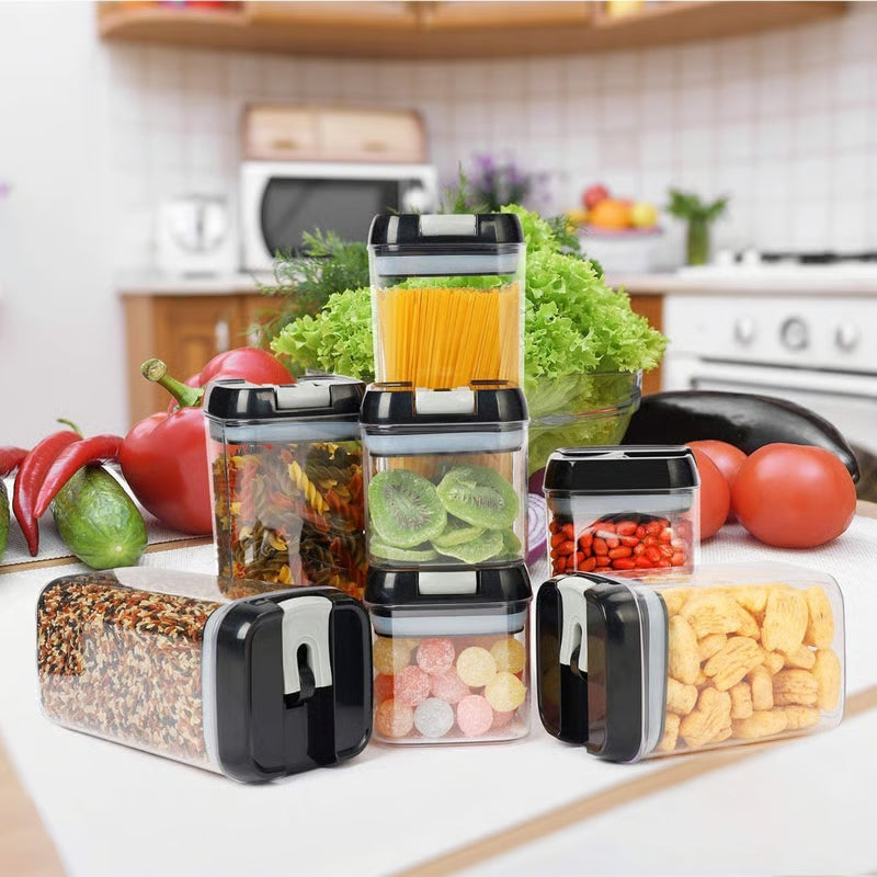 SET 7 CONTENEDORES ALIMENTO CON TAPA