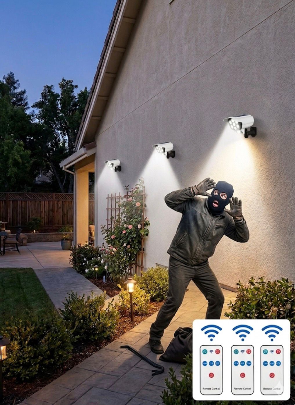 PACK X3 FOCO SOLAR TIPO CAMARA SENSOR